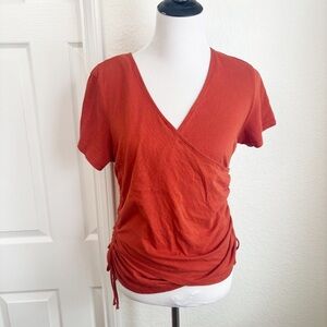 INC International Concepts Rust Wrap Blouse